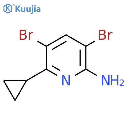 3,5-Dibromo-6-cyclopropylpyridin-2-amine structure