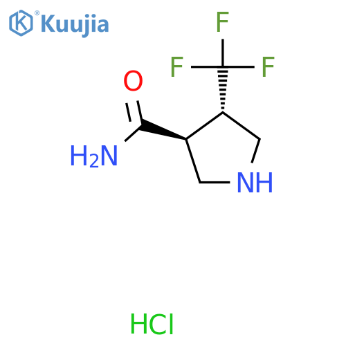 (3S,4S)-4-(trifluoromethyl)pyrrolidine-3-carboxamide hydrochloride structure