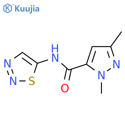 1,3-dimethyl-N-(1,2,3-thiadiazol-5-yl)-1H-pyrazole-5-carboxamide structure
