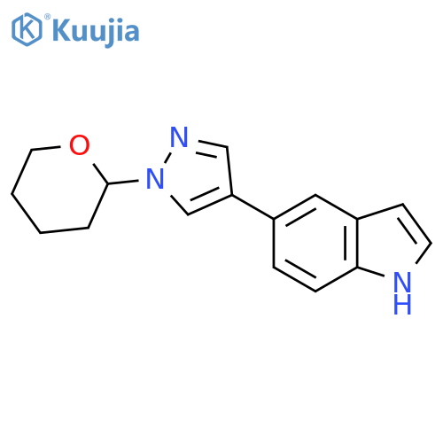 5-(1-(Tetrahydro-2H-pyran-2-yl)-1H-pyrazol-4-yl)-1H-indole structure