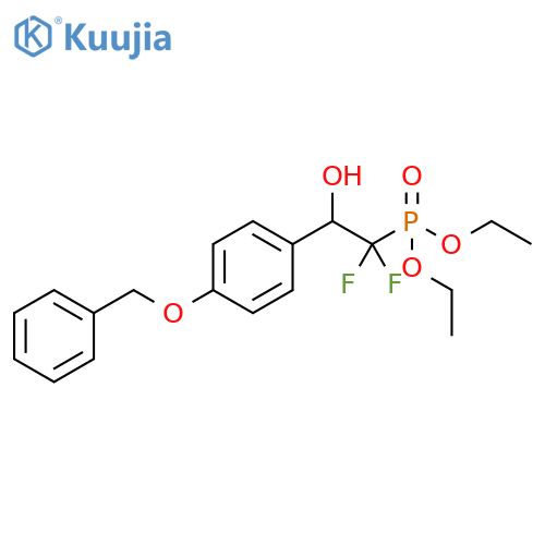 Phosphonic acid, [1,1-difluoro-2-hydroxy-2-[4-(phenylmethoxy)phenyl]ethyl]-, diethyl ester (9CI) structure