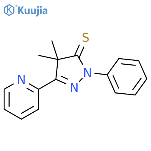 3H-Pyrazole-3-thione, 2,4-dihydro-4,4-dimethyl-2-phenyl-5-(2-pyridinyl)- structure