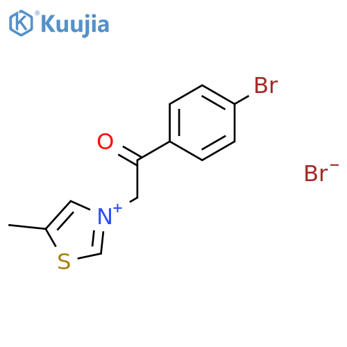Thiazolium, 3-[2-(4-bromophenyl)-2-oxoethyl]-5-methyl-, bromide structure