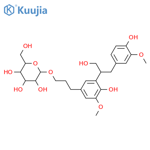 3,8'-Lignan-3',4,4',5,9,9'-hexol; (R)-form, 3',5-Di-Me ether, 9-O-β-D-glucopyranoside structure