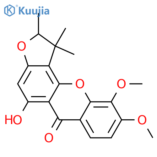 6H-Furo[2,3-c]xanthen-6-one,1,2-dihydro-5-hydroxy-9,10-dimethoxy-1,1,2-trimethyl- structure