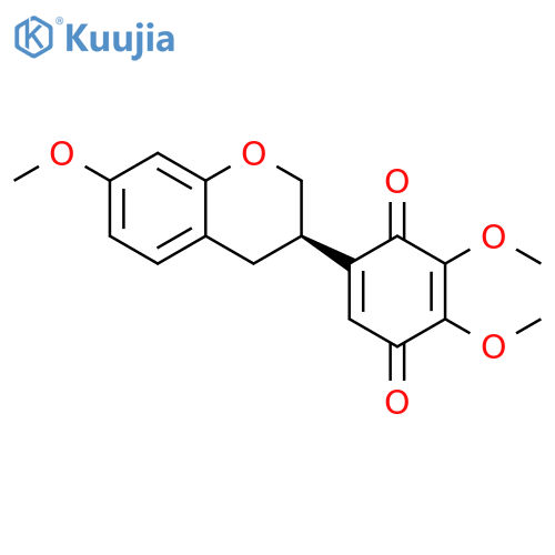 2,5-Cyclohexadiene-1,4-dione, 5-[(3R)-3,4-dihydro-7-methoxy-2H-1-benzopyran-3-yl]-2,3-dimethoxy- structure