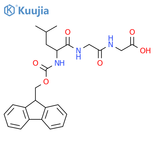 2-{2-[2-({[(9H-fluoren-9-yl)methoxy]carbonyl}amino)-4-methylpentanamido]acetamido}acetic acid structure