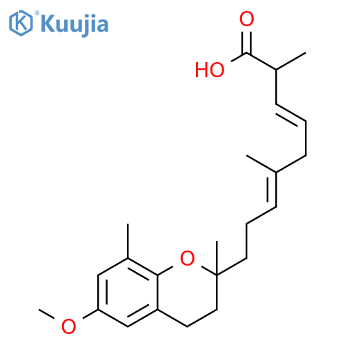 (3E,6E)-9-(6-methoxy-2,8-dimethyl-3,4-dihydro-2H-chromen-2-yl)-2,6-dimethylnona-3,6-dienoic acid structure