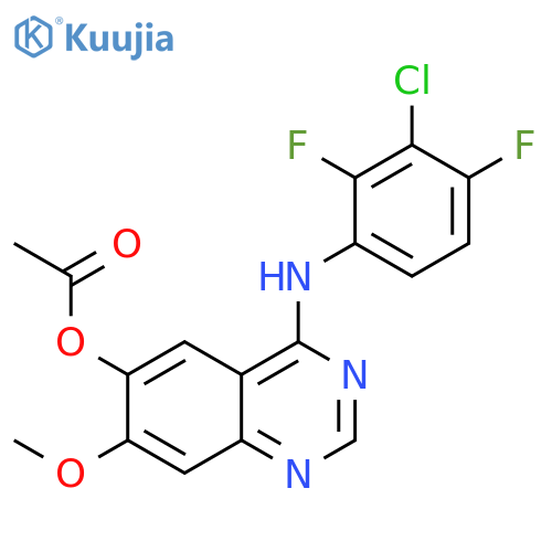 4-((3-Chloro-2,4-difluorophenyl)amino)-7-methoxyquinazolin-6-ylacetate structure