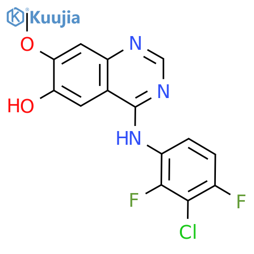 4-[(3-chloro-2,4-difluorophenyl)amino]-7-methoxyquinazolin-6-ol structure