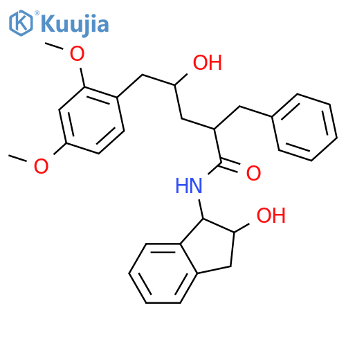 (2R,4S)-2-benzyl-5-(2,4-dimethoxyphenyl)-4-hydroxy-N-[(2R)-2-hydroxy-2,3-dihydro-1H-inden-1-yl]pentanamide structure
