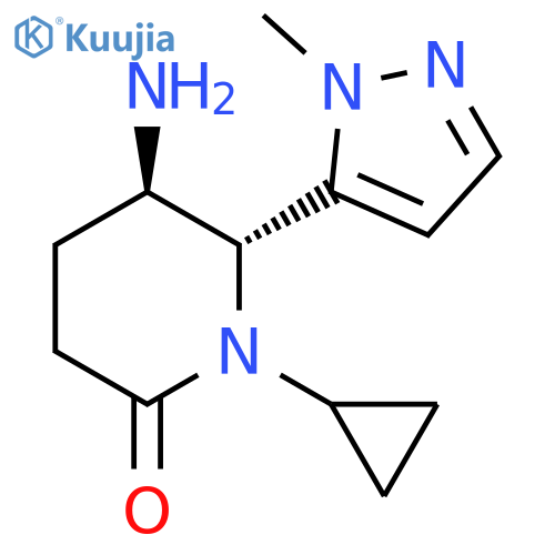 2-Piperidinone, 5-amino-1-cyclopropyl-6-(1-methyl-1H-pyrazol-5-yl)-, (5R,6R)- structure
