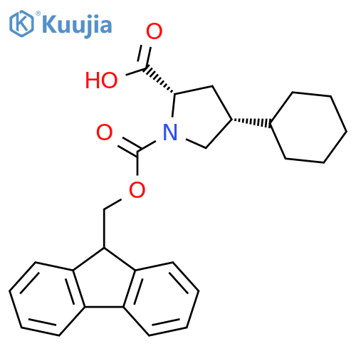 (2S,4R)-Fmoc-4-cyclohexyl-pyrrolidine-2-carboxylic acid structure