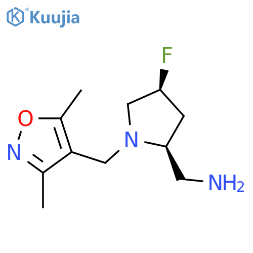 {[4-fluoro-1-[(1-methyl-1H-pyrazol-5-yl)methyl]pyrrolidin-2-yl]methyl}(methyl)amine structure