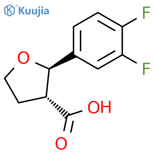 (2R,3R)-2-(3,4-difluorophenyl)oxolane-3-carboxylic acid structure