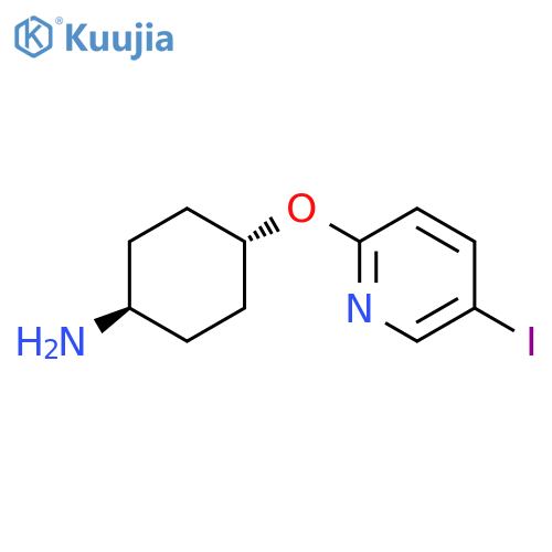 Cyclohexanamine, 4-[(5-iodo-2-pyridinyl)oxy]-, trans- structure