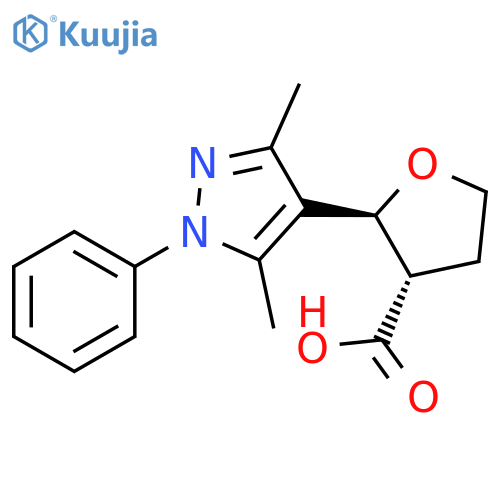 (2S,3S)-2-(3,5-dimethyl-1-phenyl-1H-pyrazol-4-yl)oxolane-3-carboxylic acid structure