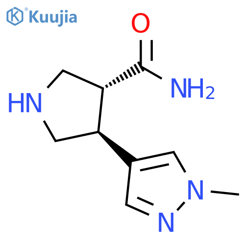 trans-4-(1-methyl-1H-pyrazol-4-yl)pyrrolidine-3-carboxamide structure