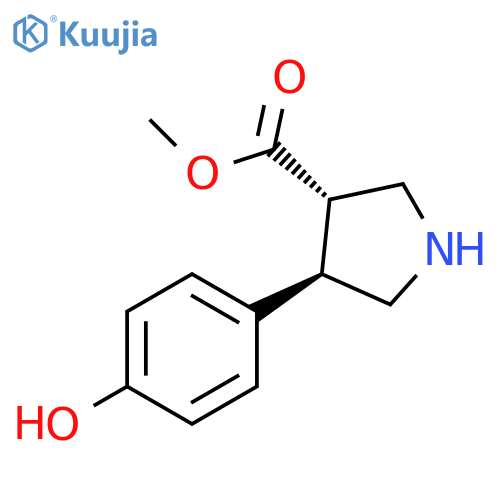 3-Pyrrolidinecarboxylic acid, 4-(4-hydroxyphenyl)-, methyl ester, (3S,4R)- structure