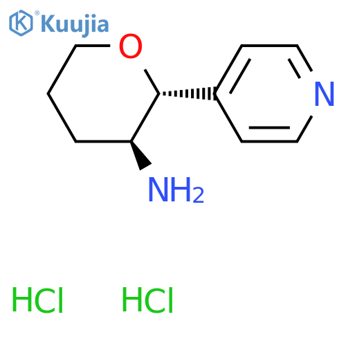 (2R,3S)-2-(pyridin-4-yl)oxan-3-amine dihydrochloride structure