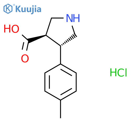 (3R,4S)-4-(p-Tolyl)pyrrolidine-3-carboxylic acid hydrochloride structure