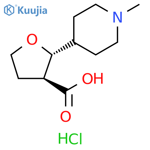(2R,3S)-2-(1-methylpiperidin-4-yl)oxolane-3-carboxylic acid hydrochloride structure