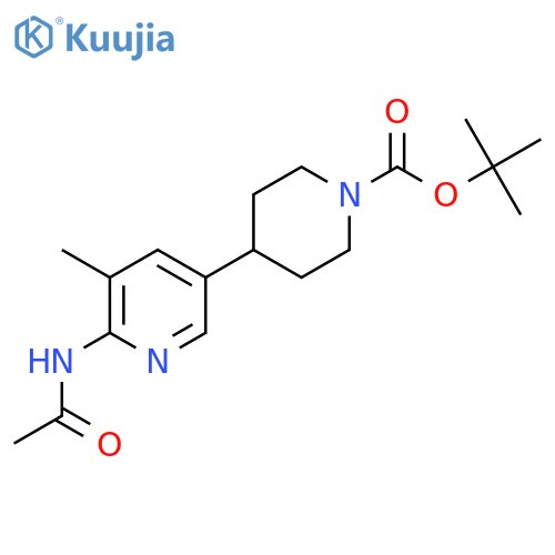 Tert-butyl 4-(6-acetamido-5-methylpyridin-3-YL)piperidine-1-carboxylate structure