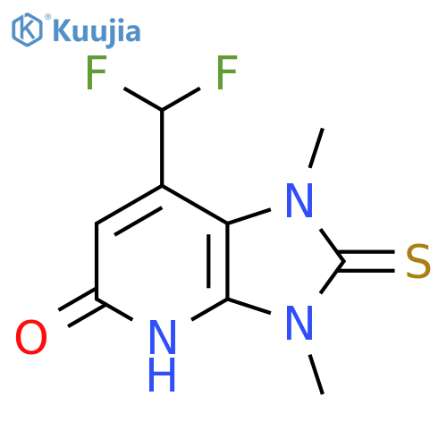 5H-Imidazo[4,5-b]pyridin-5-one, 7-(difluoromethyl)-1,2,3,4-tetrahydro-1,3-dimethyl-2-thioxo- structure