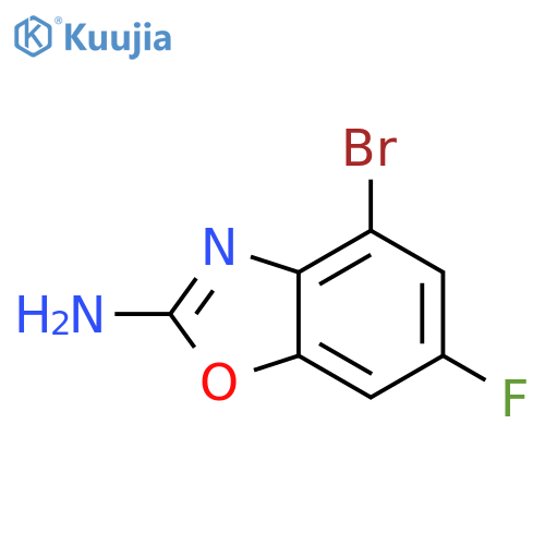 4-bromo-6-fluoro-1,3-benzoxazol-2-amine structure