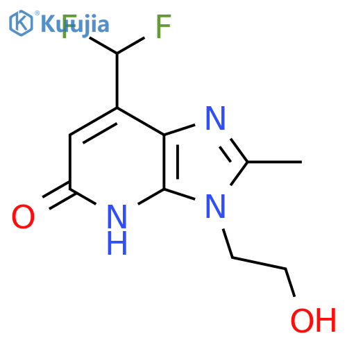 5H-Imidazo[4,5-b]pyridin-5-one, 7-(difluoromethyl)-3,4-dihydro-3-(2-hydroxyethyl)-2-methyl- structure