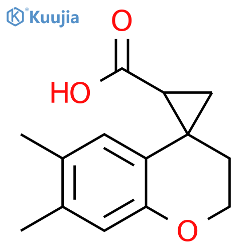 Spiro[4H-1-benzopyran-4,1'-cyclopropane]-2'-carboxylic acid, 2,3-dihydro-6,7-dimethyl- structure