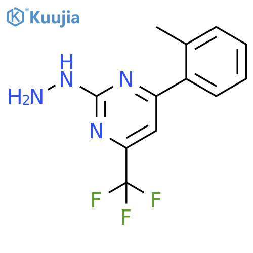 Pyrimidine, 2-hydrazinyl-4-(2-methylphenyl)-6-(trifluoromethyl)- structure
