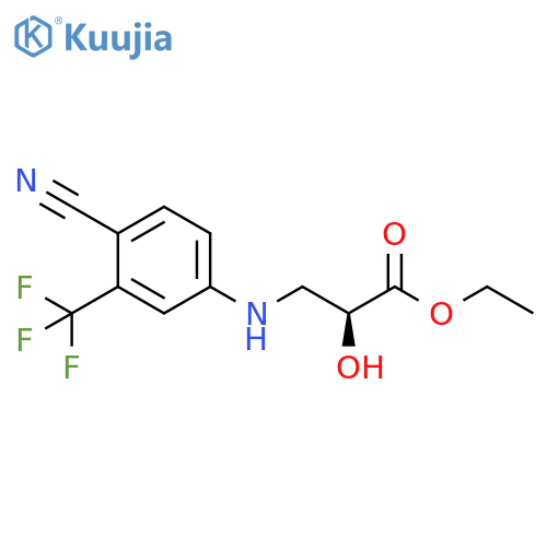 Propanoic acid, 3-[[4-cyano-3-(trifluoromethyl)phenyl]amino]-2-hydroxy-, ethyl ester, (2S)- structure