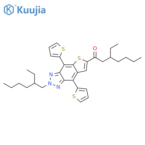 1-Heptanone, 3-ethyl-1-[2-(2-ethylhexyl)-4,8-di-2-thienyl-2H-thieno[2,3-f]benzotriazol-6-yl]- structure
