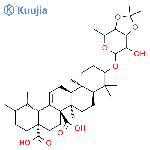 Quinovic acid 3β-O-(3',4'-O-isopropylidene)-β-D-fucopyranoside structure