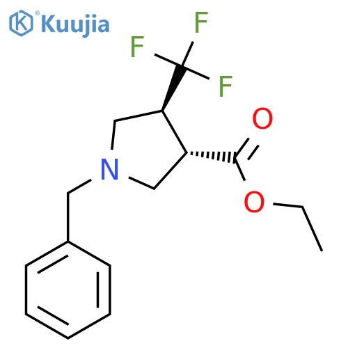 (3S,4S)-Ethyl 1-benzyl-4-(trifluoromethyl)pyrrolidine-3-carboxylate structure