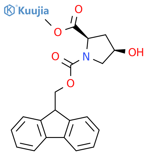 1,2-Pyrrolidinedicarboxylic acid, 4-hydroxy-, 1-(9H-fluoren-9-ylmethyl) 2-methyl ester, (2R,4R)- structure