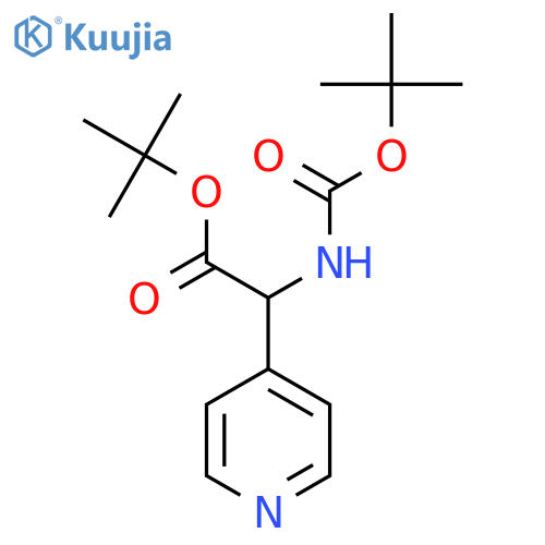 Tert-butyl 2-((tert-butoxycarbonyl)amino)-2-(pyridin-4-yl)acetate structure