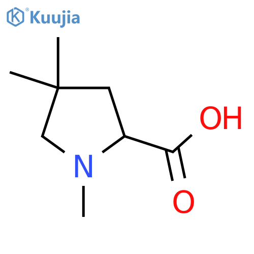 1,4,4-Trimethylpyrrolidine-2-carboxylic acid structure
