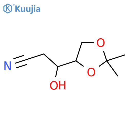 3-(2,2-Dimethyl-1,3-dioxolan-4-yl)-3-hydroxypropanenitrile structure