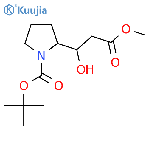 Tert-butyl 2-(1-hydroxy-3-methoxy-3-oxopropyl)pyrrolidine-1-carboxylate structure