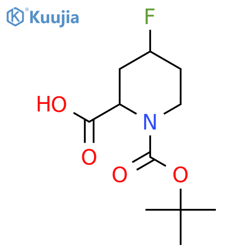 1-tert-butoxycarbonyl-4-fluoro-piperidine-2-carboxylic acid structure