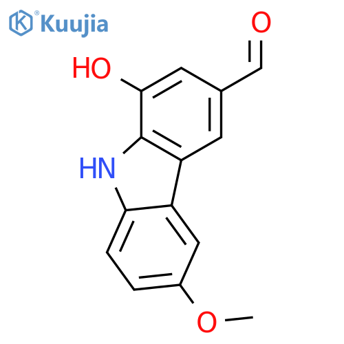 9H-Carbazole-3-carboxaldehyde,1-hydroxy-6- methoxy- structure