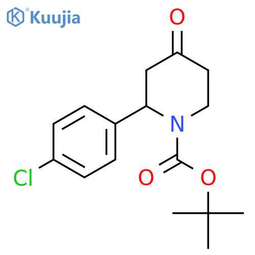 Tert-Butyl 2-(4-chlorophenyl)-4-oxopiperidine-1-carboxylate structure