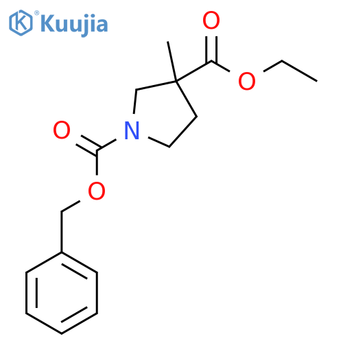 3-Methyl-pyrrolidine-1,3-dicarboxylic acid 1-benzyl ester 3-ethyl ester structure