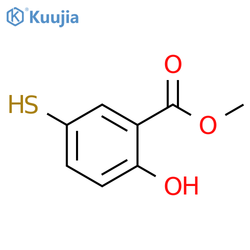 Benzoic acid, 2-hydroxy-5-mercapto-, methyl ester structure