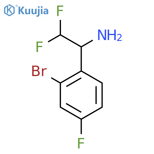 1-(2-Bromo-4-fluorophenyl)-2,2-difluoroethan-1-amine structure