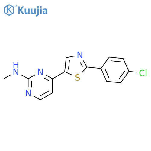 4-[2-(4-chlorophenyl)-1,3-thiazol-5-yl]-N-methylpyrimidin-2-amine structure