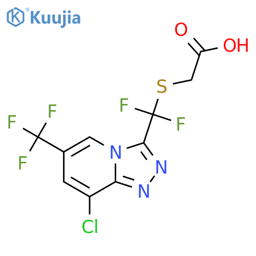 2-(((8-Chloro-6-(trifluoromethyl)-[1,2,4]triazolo[4,3-a]pyridin-3-yl)difluoromethyl)thio)acetic acid structure