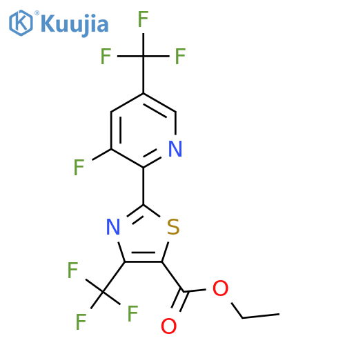 Ethyl 2-(3-fluoro-5-(trifluoromethyl)pyridin-2-yl)-4-(trifluoromethyl)thiazole-5-carboxylate structure